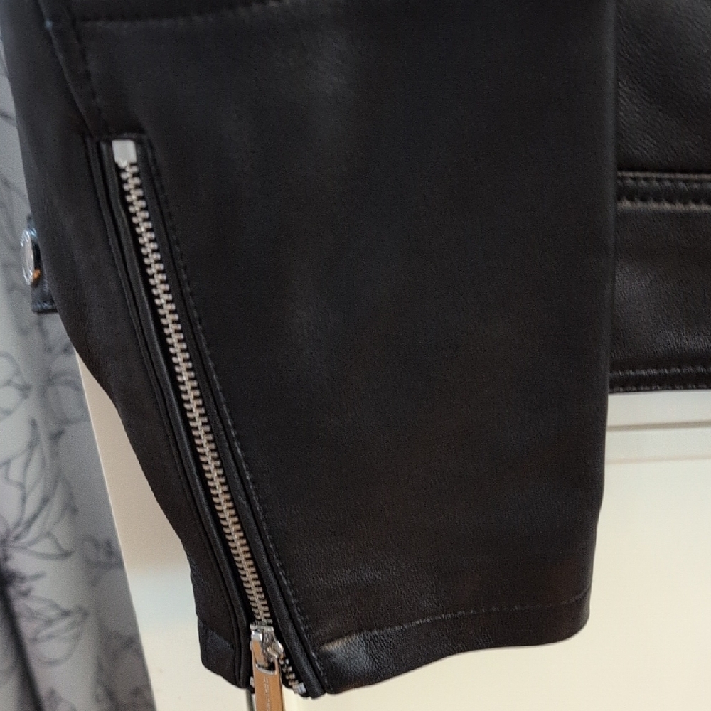 Michael Kors Black Leather Jacket - Picture 5 of 11